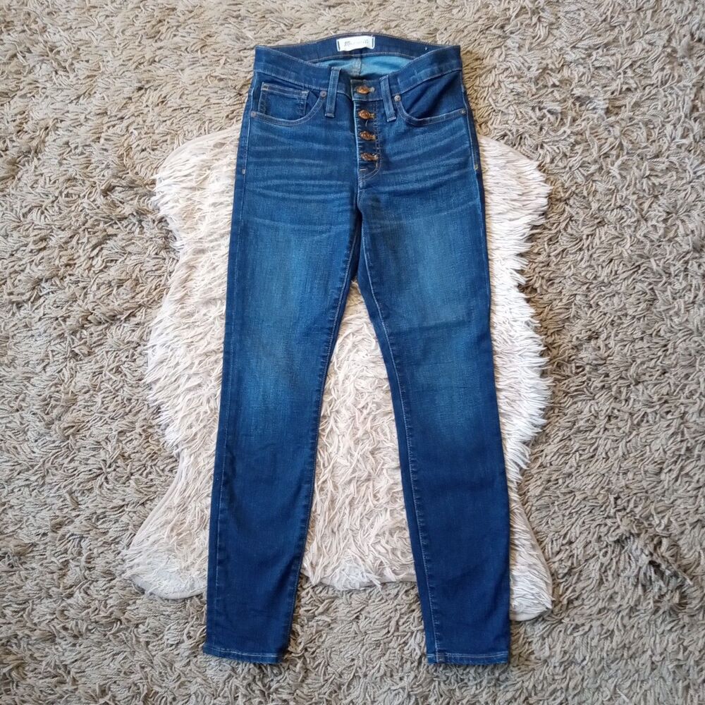 Madewell 25P Women's Jrs Button Fly High Rise Skinny Stretch Jeans